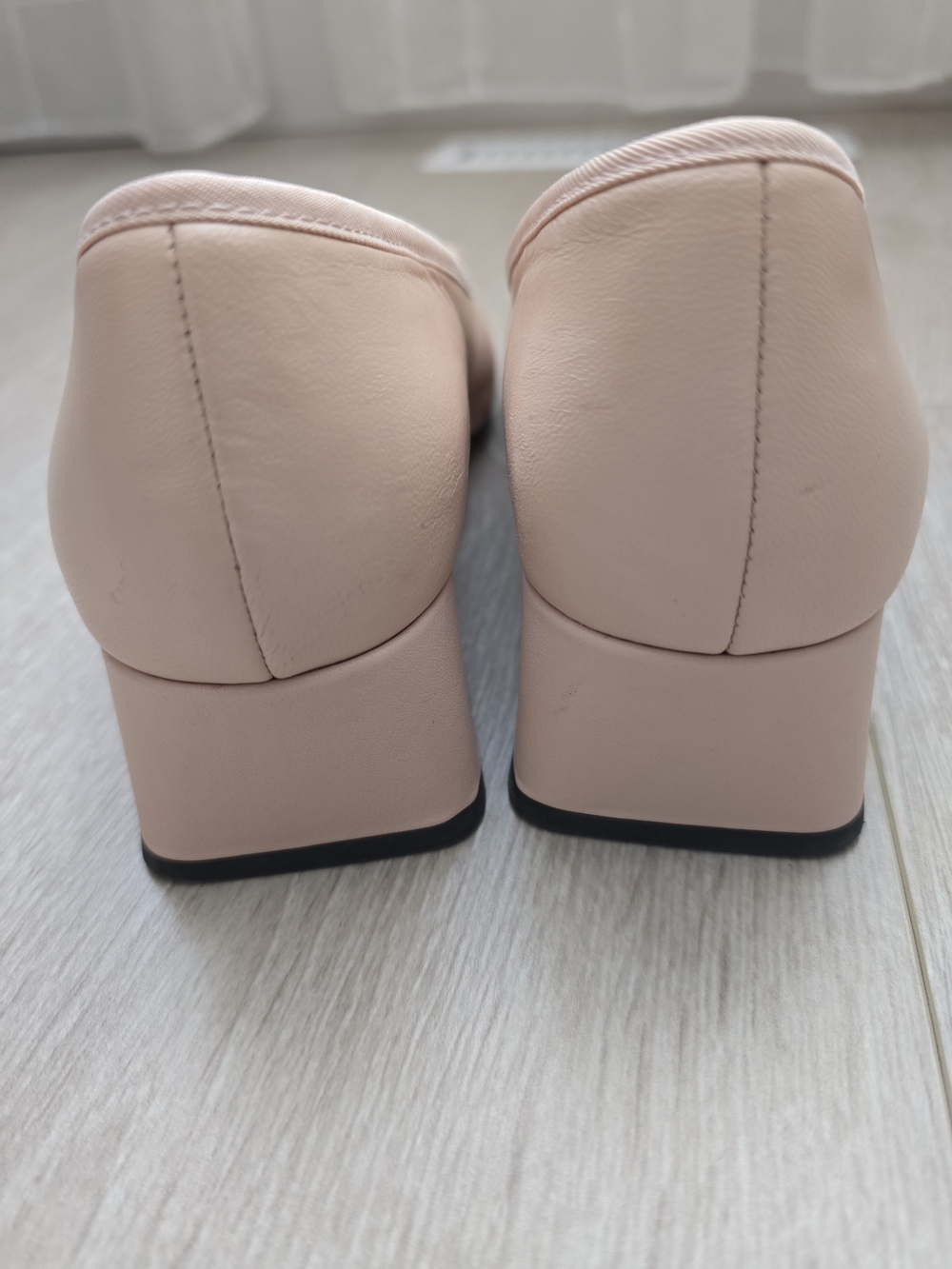 Zara Blush Pink Low Block Heel Ballet Pumps - Picture 3 of 9